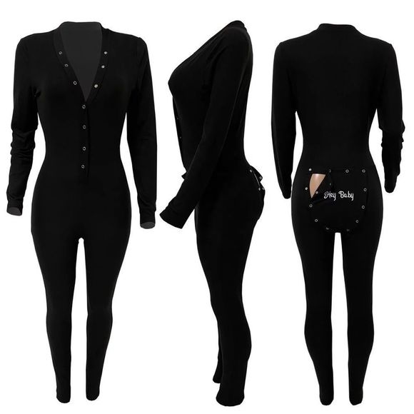 RESTOCKED “Hey Baby” Onesie W/Butt Flap - Picture 2 of 6